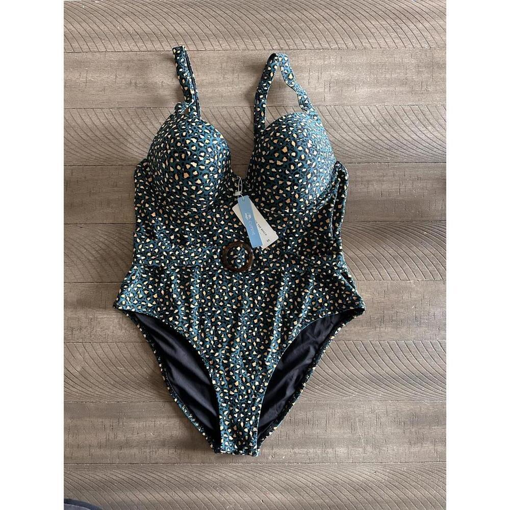 NWT CUPSHE Leopard O-Ring Underwire One Piece Swimsuit Women’s Plus size 0X (14) - Picture 9 of 14